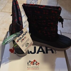 Pajar Kids Black and Red Waterproof Boots